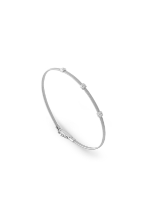 Marco Bicego® Masai Collection 18k White Gold And Diamond Small Three Station Bracelet