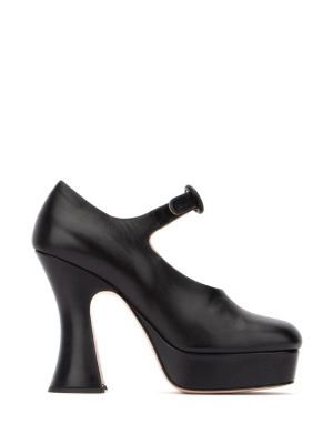 Miu Miu Sculpted Heel Platform Pumps