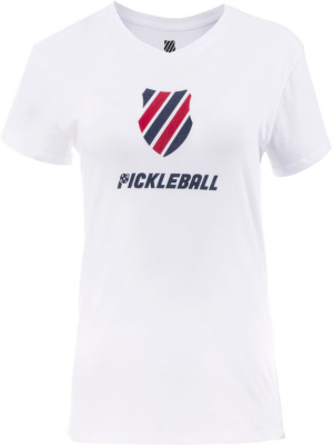 194432-114 | Womens Pickleball T-shirt | White/blue/red