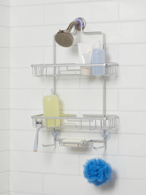 Wide Rustproof Shower Caddy With Lock Top Aluminum - Made By Design™