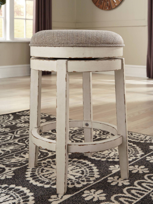 Realyn Upholstered Swivel Counter Height Barstool Beige - Signature Design By Ashley