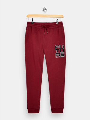 Red Future Floral Print Joggers