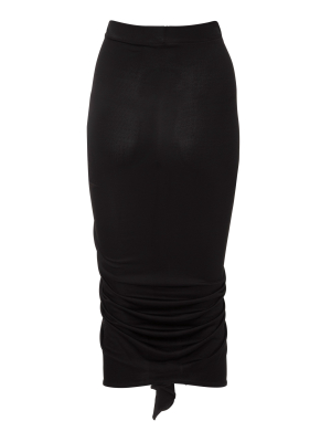 Terra Ruched Stretch-jersey Midi Skirt