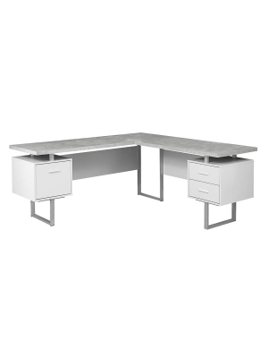 Monarch Specialties Left Or Right Facing Modern Home Office Computer Desk, White