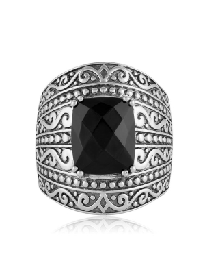 Effy 925 Sterling Silver Onyx Ring, 3.90 Tcw