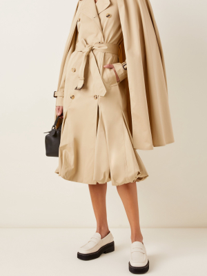 Cape-detail Cotton Trench Coat