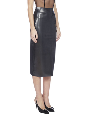 Saint Laurent Latex Midi Pencil Skirt