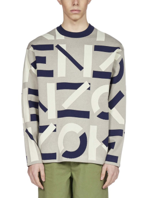 Kenzo Allover Logo Intarsia Jumper