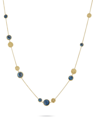 Marco Bicego® Jaipur Color Collection 18k Yellow Gold London Blue Topaz Necklace