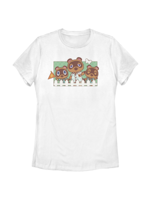 Women's Nintendo Animal Crossing Nook Family Portrait T-shirt