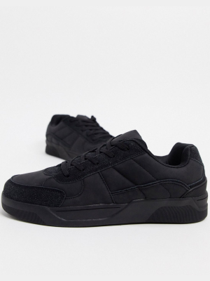 Asos Design Sneakers With Padded Tongue In Washed Black