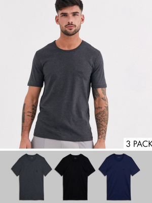 Boss Bodywear 3 Pack Logo T-shirts In Multi