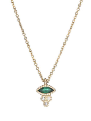 Marquise Emerald Crown Necklace