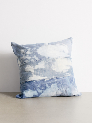 Urban Renewal Bleached Denim Throw Pillow