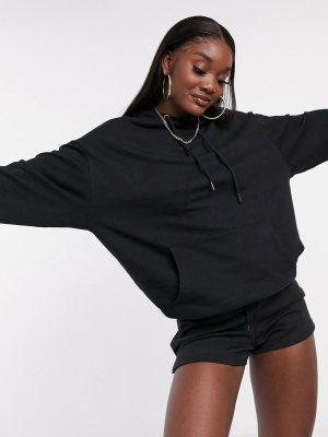 Asos Design Organic Cotton Super Oversized Boyfriend Hoodie In Black