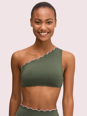 Scallop Wave One-shoulder Bikini Top