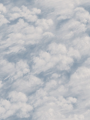 Clouds Self-adhesive Wallpaper In Sky Blue Design By Tempaper