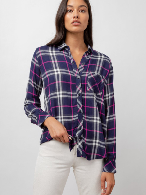 Hunter Shirt - Midnight Magenta White