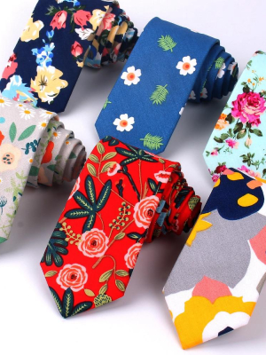 Happy Floral Ties (men Women)