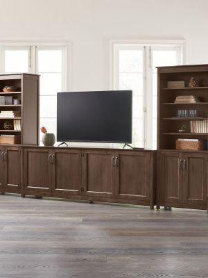 Ainsworth Cocoa 85" Media Center And Two 30" Towers With Glass/wood Doors