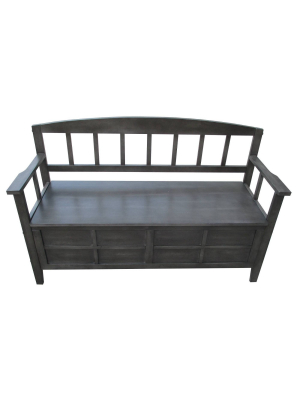 Riley Entryway Bench With Storage Gunmetal - Decor Therapy