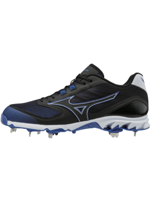 Mizuno Men's 9-spike Dominant 2 Low Metal Baseball Cleat Mens Size 9.5 In Color Black-royal (9052)