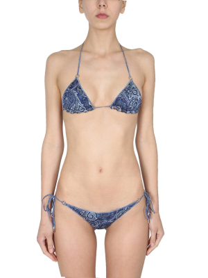 Etro Paisley Print Triangle Bikini Set