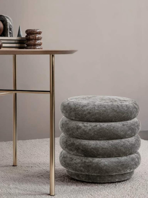 Pouf Faded Velvet Small Concrete