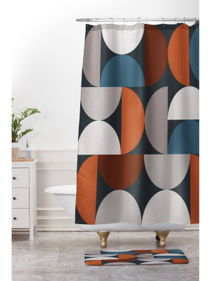 The Old Art Studio Mid Century Modern Geometric Shower Curtain - Deny Designs