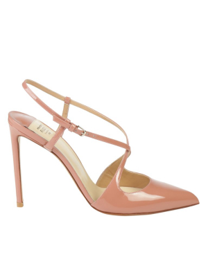 Francesco Russo Cross Strap Heeled Pumps