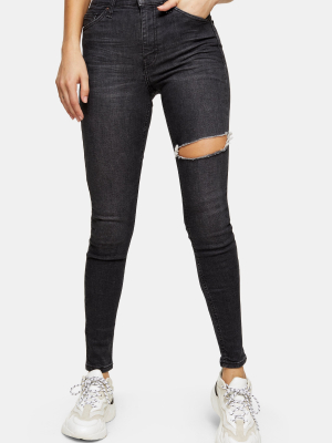 Considered Washed Black Thigh Rip Jamie Skinny Jeans