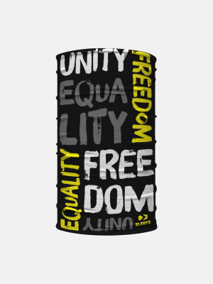 Unity Equality Freedom Black Yellow Neck Gaiter