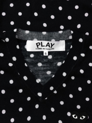 Comme Des Garcons Play Polka Dot Sweater - Black