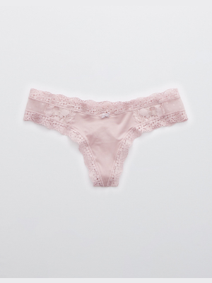 Aerie Garden Party Shine Thong Underwear