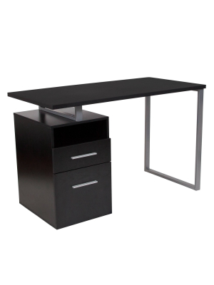 Harwood Computer Desk With Drawers - Riverstone Furniture