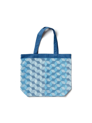 Mural Tote In Bright Blue