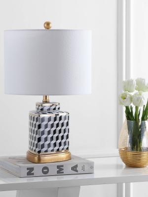 Alisha Table Lamp (includes Led Light Bulb) Black/white - Safavieh