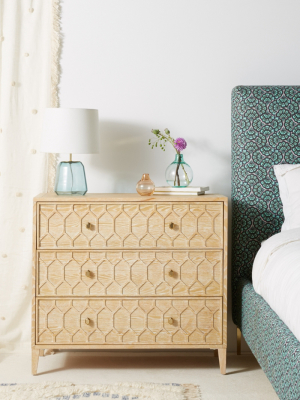 Textured Trellis Three-drawer Dresser