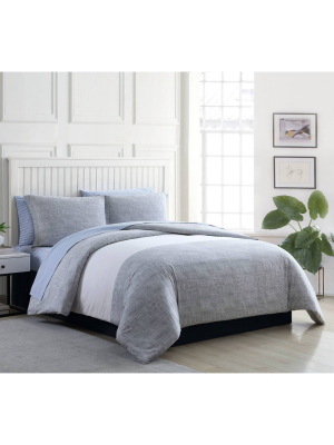 Poppy & Fritz Connery Stripe Gray Duvet Cover Set