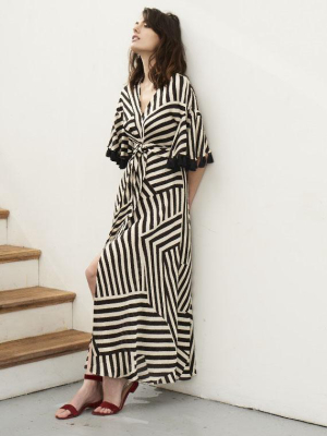 Jacynda Dress - Chocolate & Ivory Stripe - Final Sale