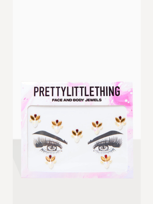 Prettylittlething Gold Flower Child Face Jewel