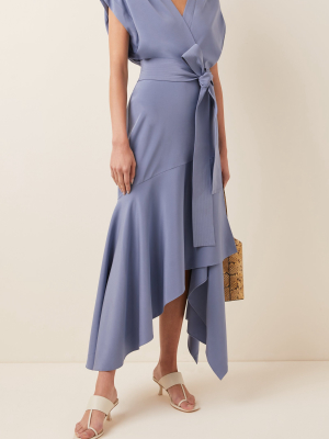 Protea Draped Stretch Silk Maxi Dress