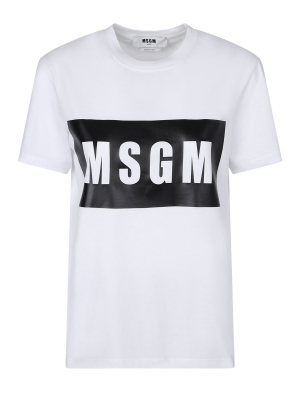 Msgm Logo Printed Crewneck T-shirt