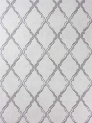 Jali Trellis Wallpaper In Silver By Matthew Williamson For Osborne & Little