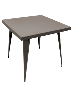 Austin 32" Industrial Dining Table Antique Metal Finish - Lumisource