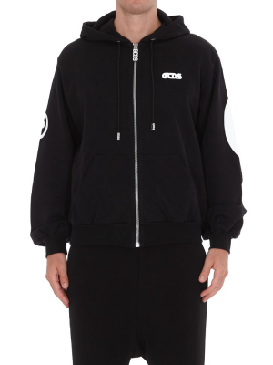 Gcds Logo Maxi Zipped Hooded Jacket