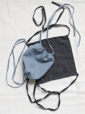 Set Of Face Masks In Gingham Khadi Cotton