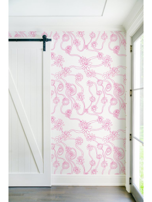 Daisy Pop Pink Wallpaper