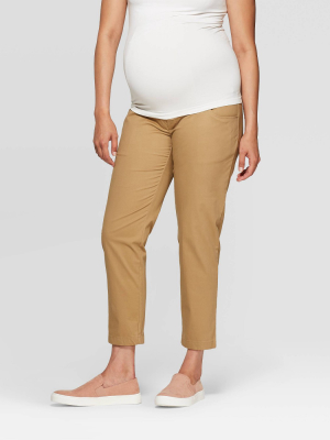 Maternity Crossover Panel Chino Pants - Isabel Maternity By Ingrid & Isabel™