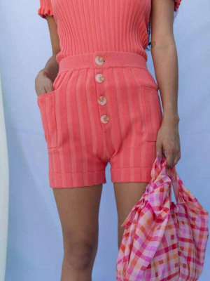 Pax Hi Waist Short: Strawberry